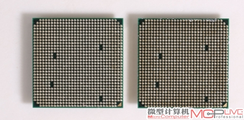 新一代FX处理器仍采用Socket AM3+接口，从外观来看，FX 8350(左)与FX 8150处理器(右)并无明显不同，9系列芯片组仍是它的佳搭配平台。