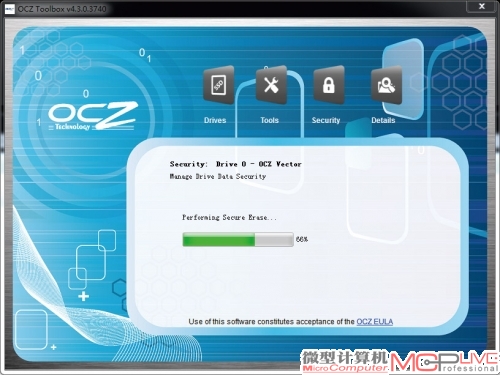 两款固态硬盘都可通过OCZ TOOLBOX工具软件进行安全擦除、固件在线更新等工作，非常方便。