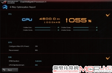 只需点击几下，任何一个普通用户也可将Core i7 4770K自动超频到4.6GHz，并进行稳定工作。